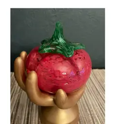 #01 Vintage 1999 Blown Glass Tomato Paperweight Signed by Artist