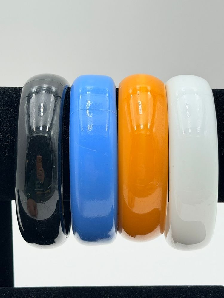 Vintage Lot Of Four Plastic Wide Bangles