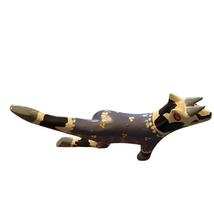 Hand-Painted Copal Wood Alebrije Yoga Posed Cow/bull Weirdo