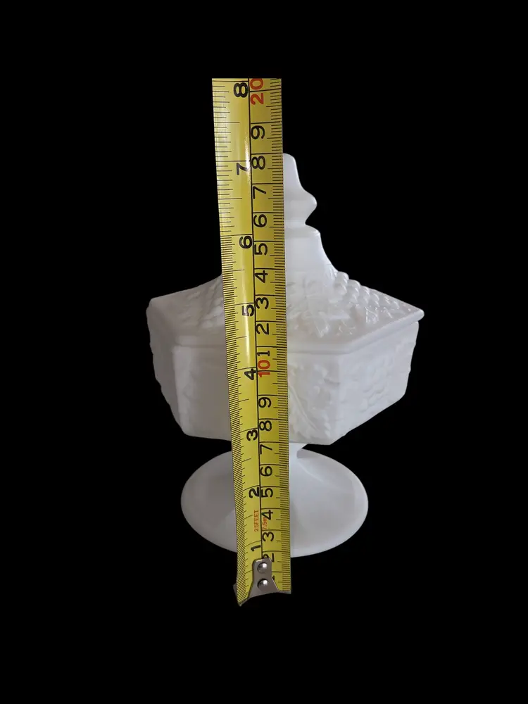 Satin Imperial Glass Milk Glass Covered Candy Dish