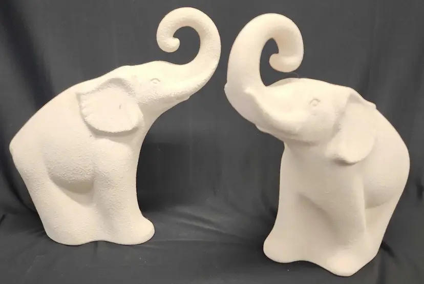 Royal Haeger Ceramic Elephant Sculptures, Vintage Mid Century Art (2 Pieces)