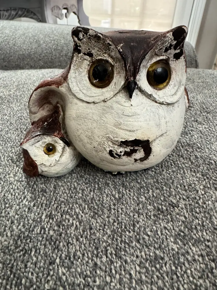 Rustic Owl With Baby