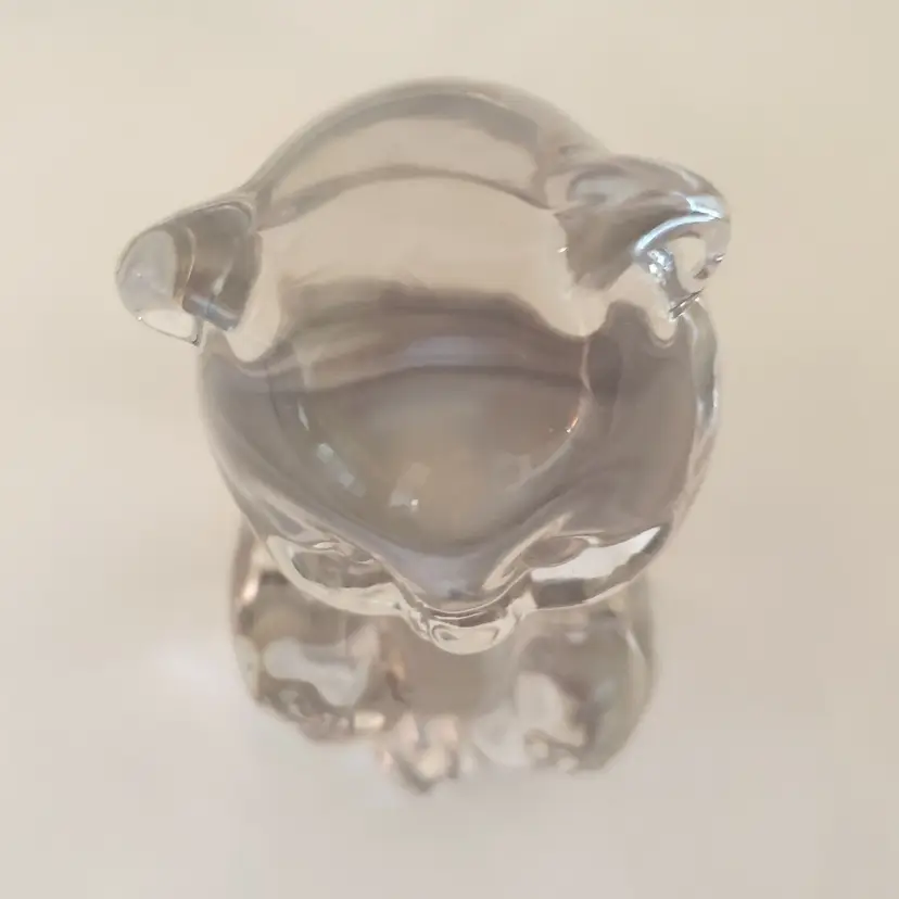 Art Glass Fenton Teddy Bear with Red Heart July Figurine USA Paperweight 3 1/2"