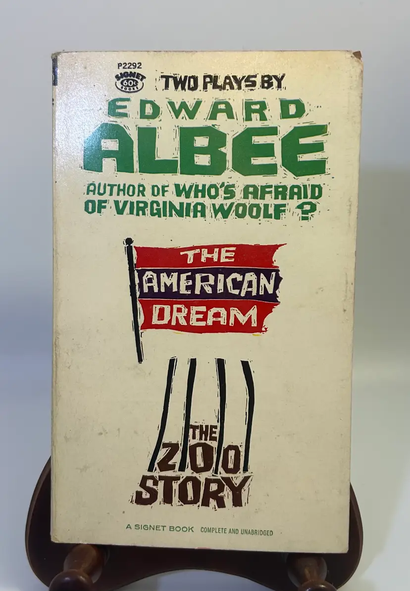 Vintage 'Two Plays by Edward Albee: The American Dream/The Zoo Story' By Edward Albee 1963 Paperback Signet Book