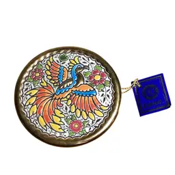 CEARCO , Spain Hangable Bird With Enamel And 24 K Gold Trim/ Accents 4” Diameter
