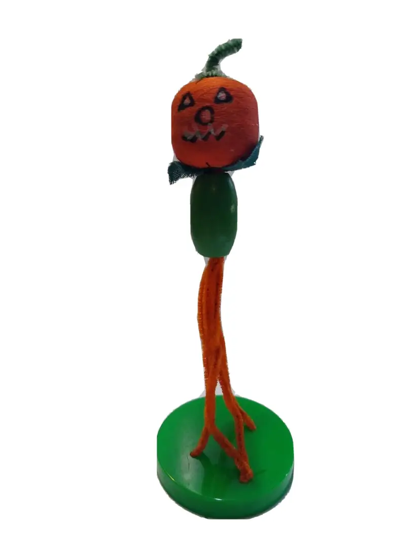 Halloween Pumpkin Goblin Head JOL Squid Like Legs Vintage Pipe Cleaner Legs