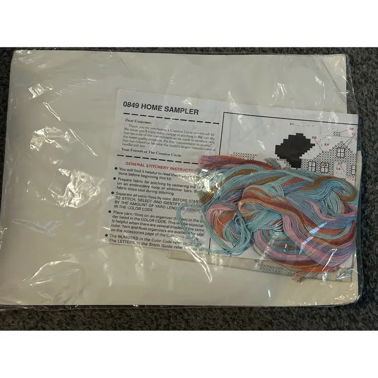 Vintage 1987 Creative Circle 0849 Home Sampler Needle craft Kit