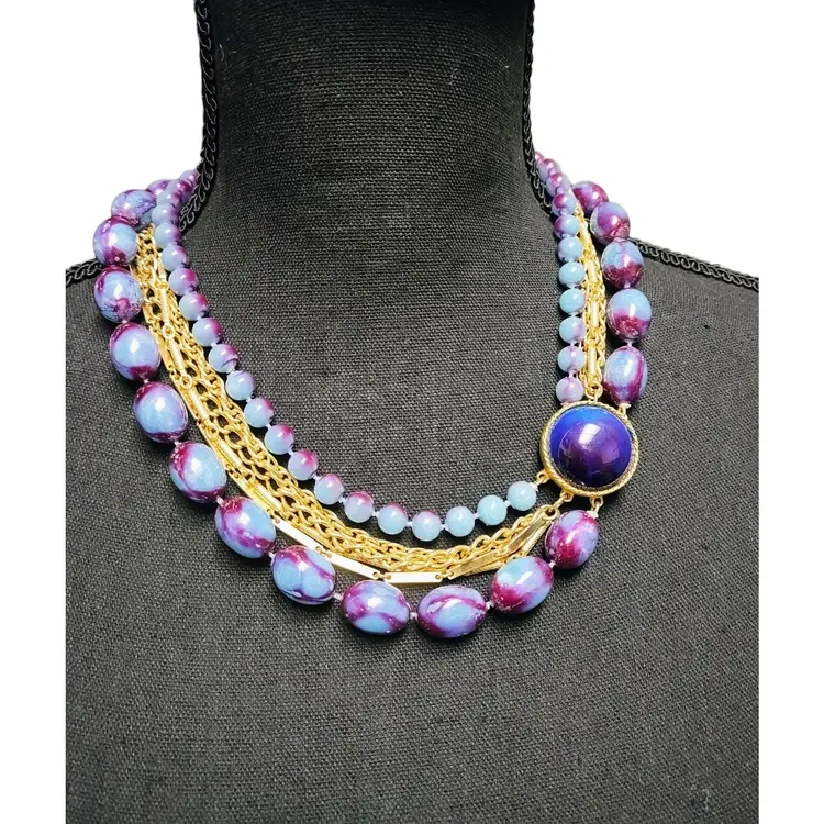 Vintage Beaded Multi Layer Necklace