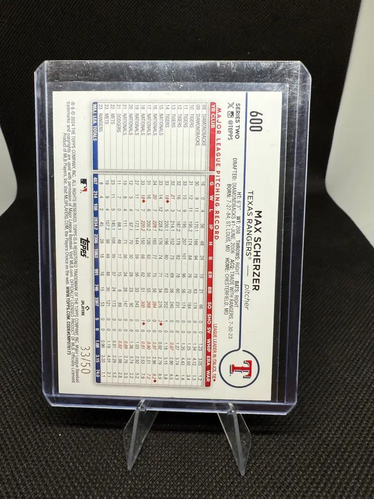 2024 Topps Max Scherzer Gold Crackle /50 Texas Rangers