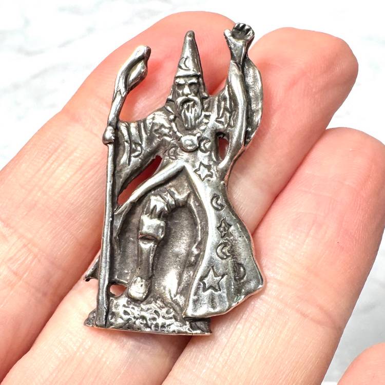 Sterling Silver Merlin/Gandalf Wizard Pendant