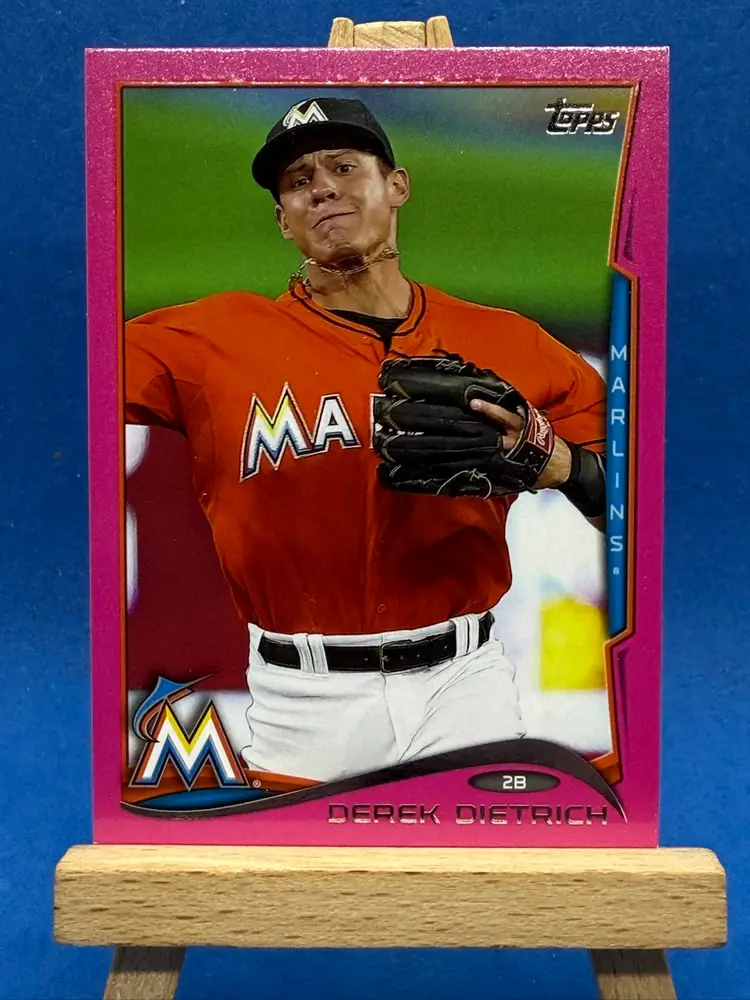 2014 Topps Update Derek Dietrich US-313 Mother’s Day SP /50 Miami Marlins A27