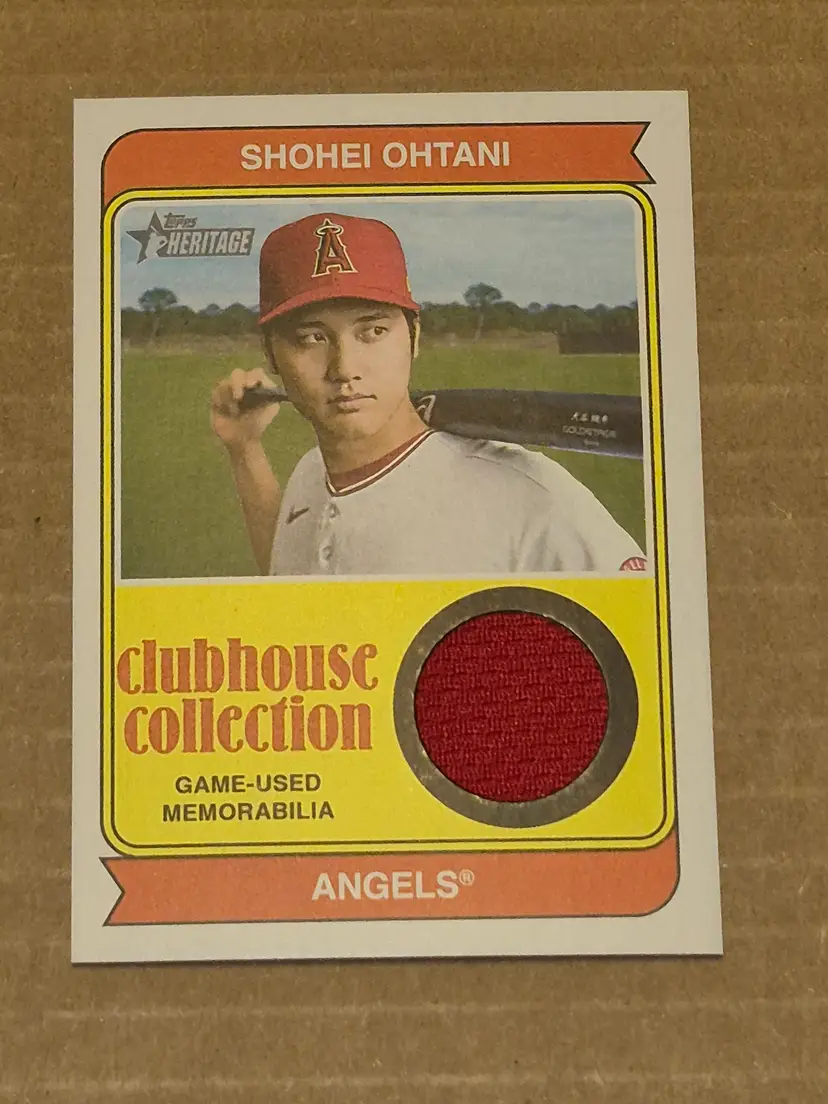 Shohei Ohtani 2023 Topps Heritage Clubhouse Collection Relic Card #CCR-SO Angels