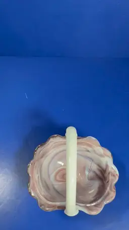 RARE Imperial Glass Purple Slag Basket – Impressed Mark – Glossy - 4.5” Tall