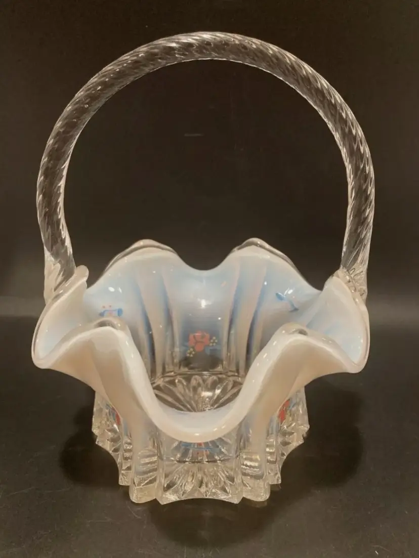 Fenton Hand Painted Basket