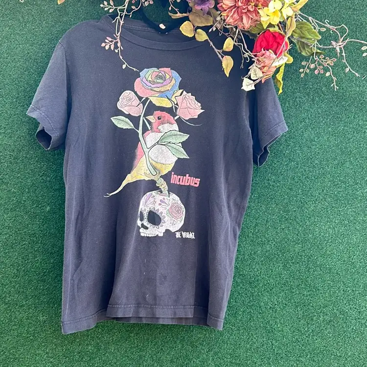 Incubus 2012 Tour, Official Merchandise, Black Graphic T-Shirt, Tour Cities On The Back