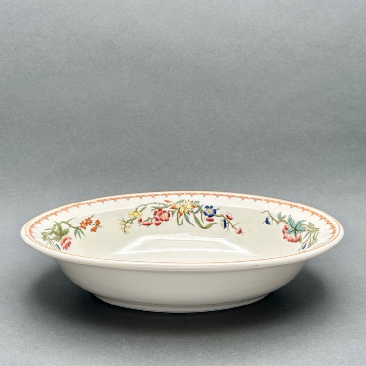 Vintage Syracuse China USA “Bombay” 3-HH Oval Restaurant Ware Vegetable Serving Bowl With Floral Border