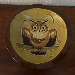 Vintage Poppy Trail of California Pottery Owl Dish Boho Retro 70s MCM