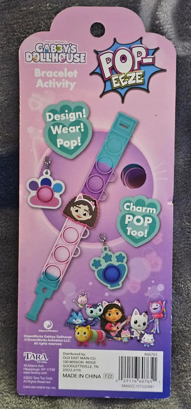 Gabby's Dollhouse Bracelet, Charms Jewelry Pop Eeze Activity Sensory Toy - NEW