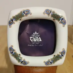 Royal Tara Frame. Missing the glass. 4 x 4. Print size 2.75 X 2.75.  Made in Galway, Ireland. Has original sticker.