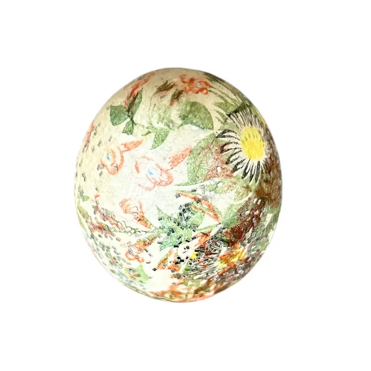Hand Crafted Decoupage Egg Figurine