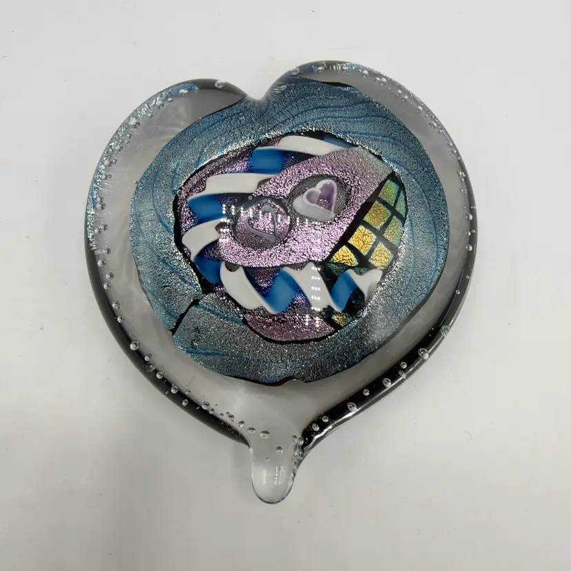 Randy Strong 1999 Dichroic Heart Paperweight