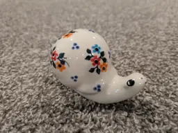 Adorable Polish pottery hand painted snail