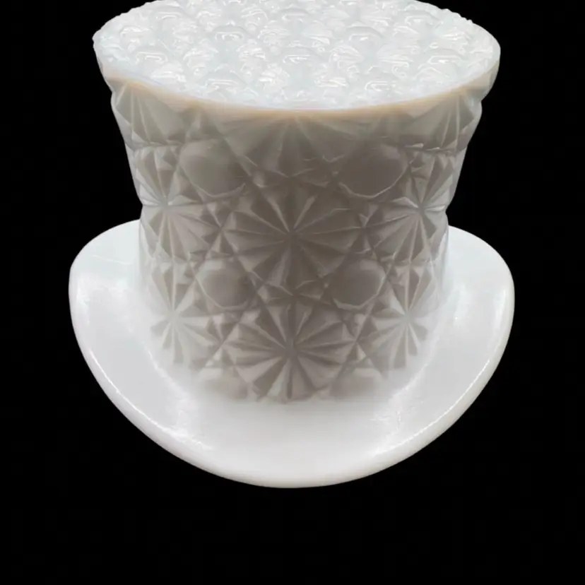 Milk glass large hat
