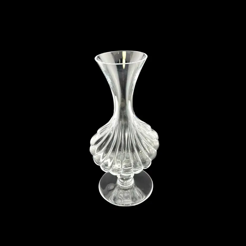 Vintage Baccarat Crystal Primevere Footed Vase 8.5” Tall x 4” Wide x 2.25” Deep