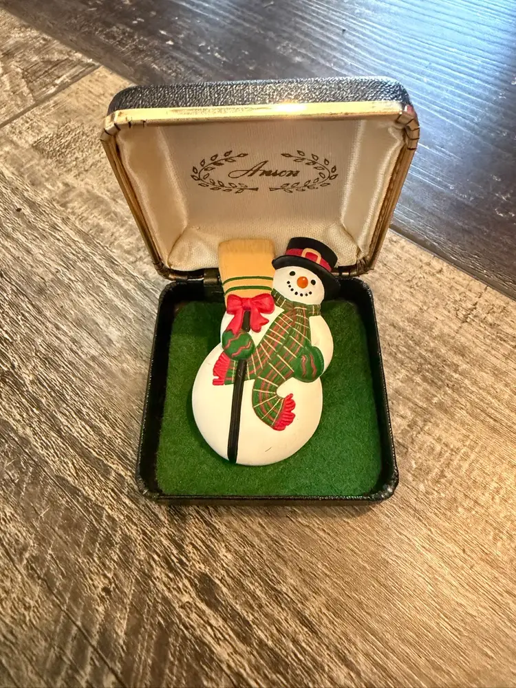 Vintage Snowman Brooch