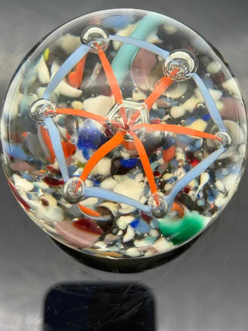 Confetti Firework Multicolor Art Glass Paperweight