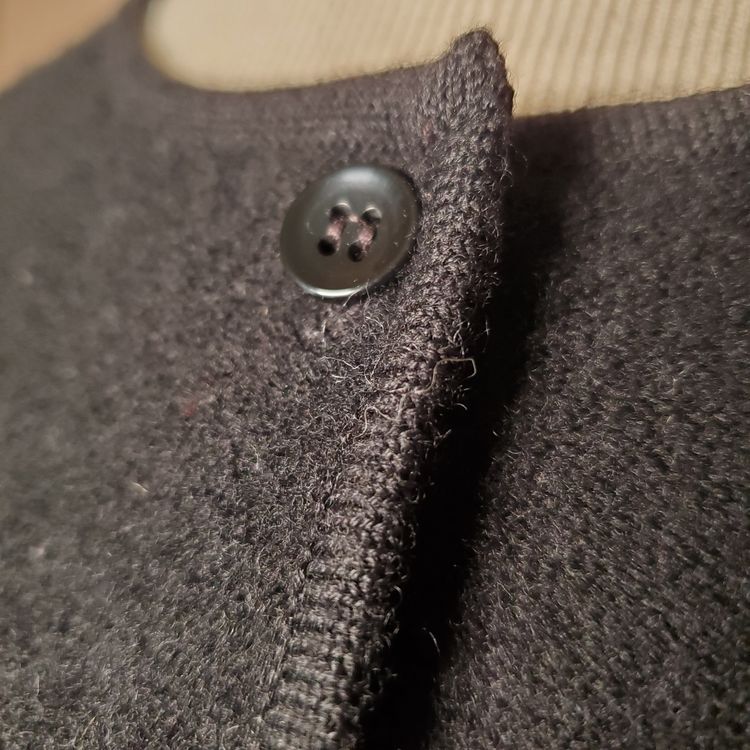 Vintage Jones New York Black Wool Cardigan Sweater Size XL