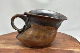 Art Pottery Mug Pitcher Thumb Rest Handled Drop Double Glaze Artisan Stamped