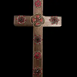 Wooden Cross With Brooches – Made By Me