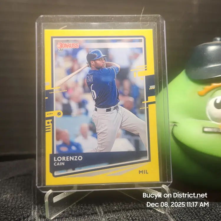 2020 Panini Donruss Yellow - Lorenzo Cain Milwaukee Brewers