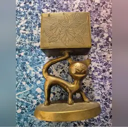 Vintage brass cat cigarette holder