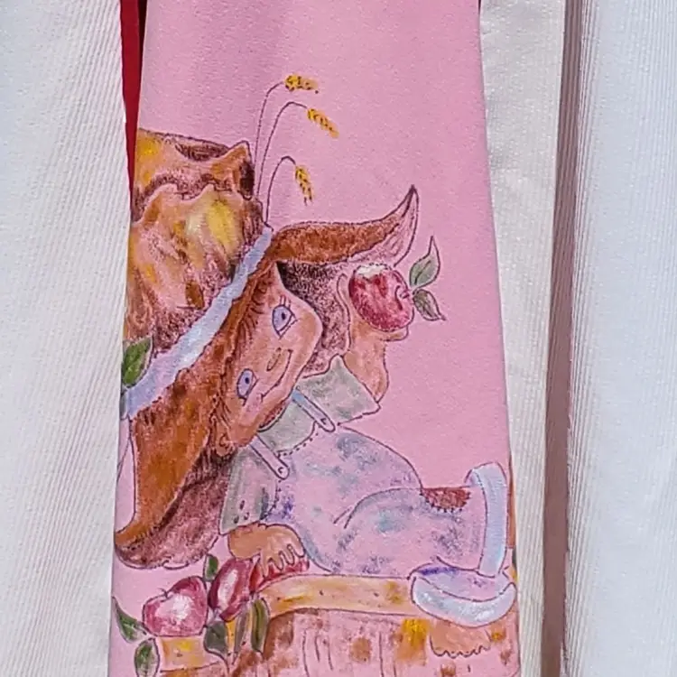 One Of A Kind, Handpainted & Signed, 1970's Colorblocked Maxi Dress, Holly Hobbie-like Design, Pink, Purple And White, Disco