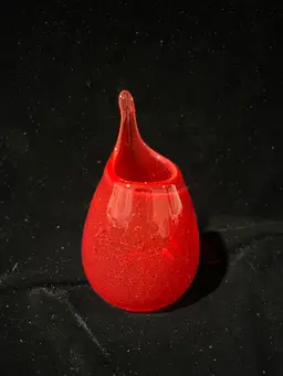 #1719 - Small Red Hand Blown Vase