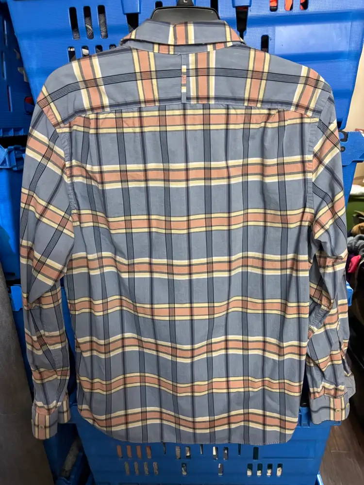 Men’s Banana Republic Flannel Pastel Easter medium 15-15 1/2 Button Down Polo Soft wash Shirt