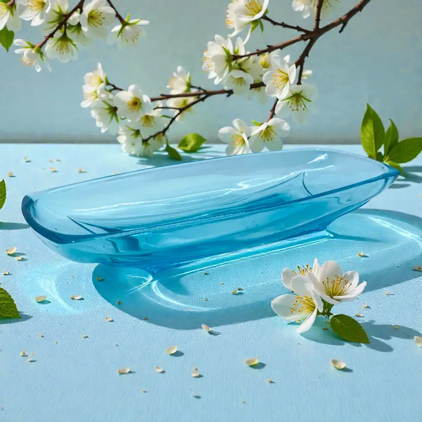 Hazel Atlas Colonial Capri Blue Rectangular Relish Dish 9.5"
