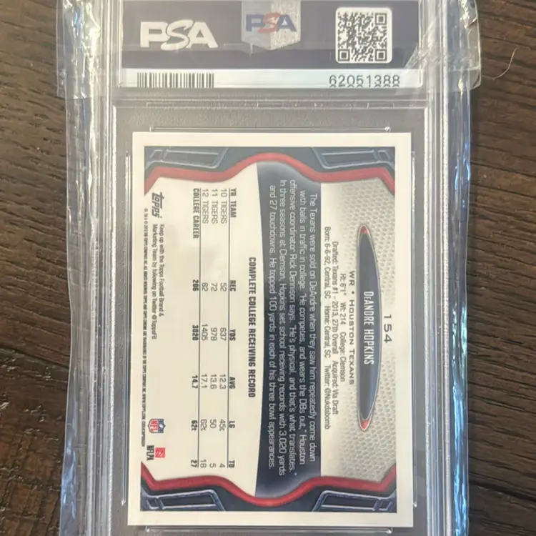 Deandre Hopkins 13 Donruss PSA 9