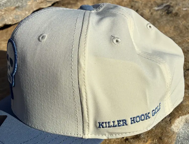 Killer Hook Golf Hat (Cream Hat w. Slate Bill & Logo)
