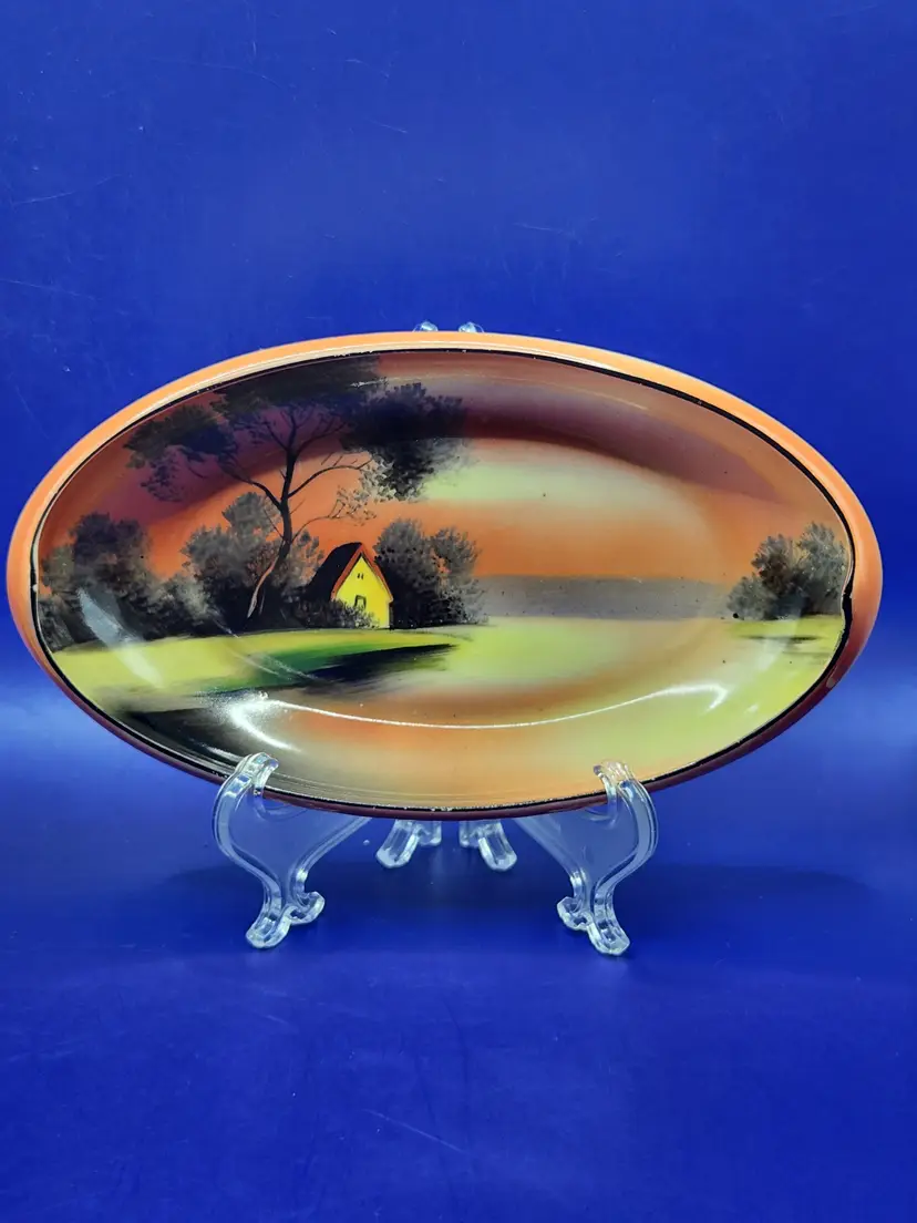 Noritake Hand Painted Oval Shaped Trinket Dish