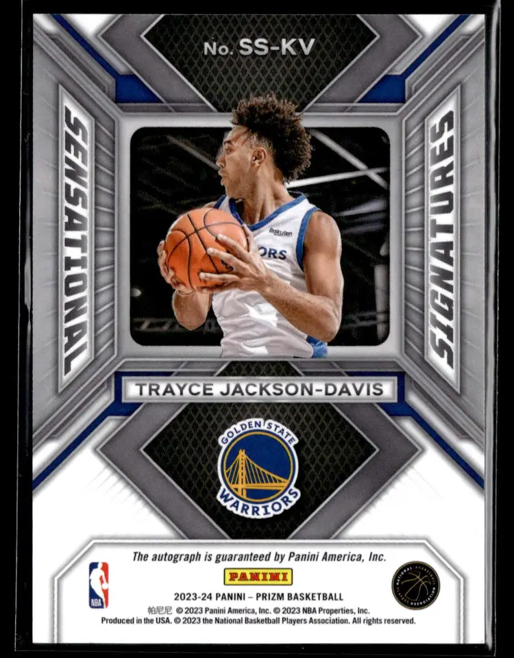 2023-24 Prizm Basketball TRAYCE JACKSON-DAVIS RC Rookie Auto #SS-KV WARRIORS