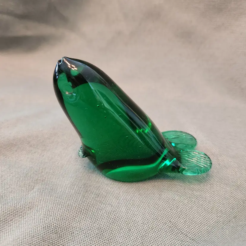Vintage Blown Glass Green Seal