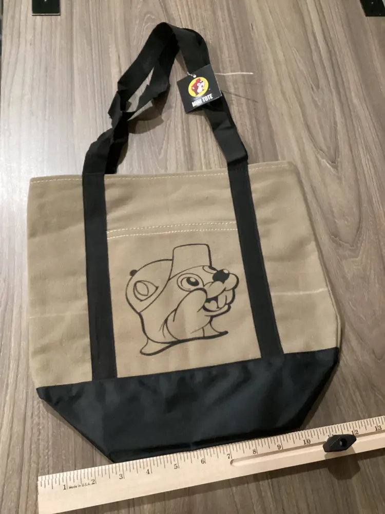 #01 Buc-ee’s Mini Tote Bag New 13x10 Canvas Market Bag Small Reusable Black Bucees