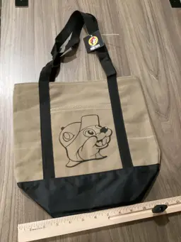 #01 Buc-ee’s Mini Tote Bag New 13x10 Canvas Market Bag Small Reusable Black Bucees