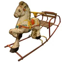 Mobo tinplate rocking horse produced by D. Sebel & Co. in England