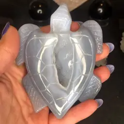 Gray Druzy Agate Turtle