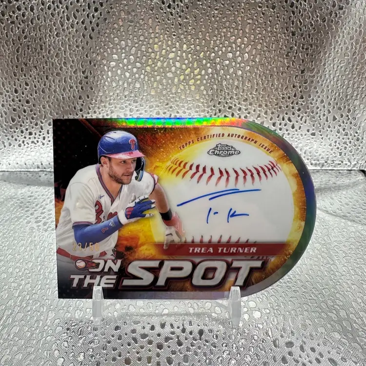 Trea Turner 2024 Topps Chrome on The Spot Auto /50 Philadelphia Phillies