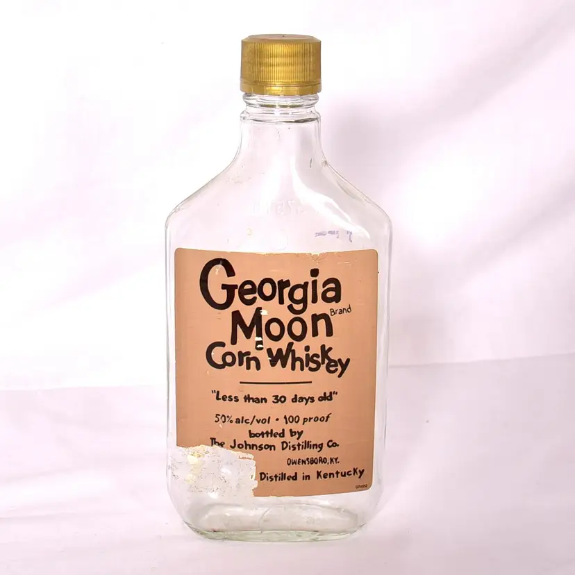Georgia Moonshine Corn Whisky Bottle Damaged Label